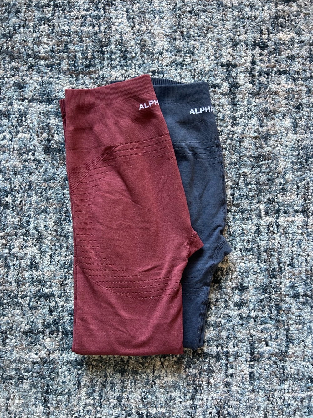 ·Alphalete· Set of Maroon and Gray Athletic Workout Leggings Size XS
